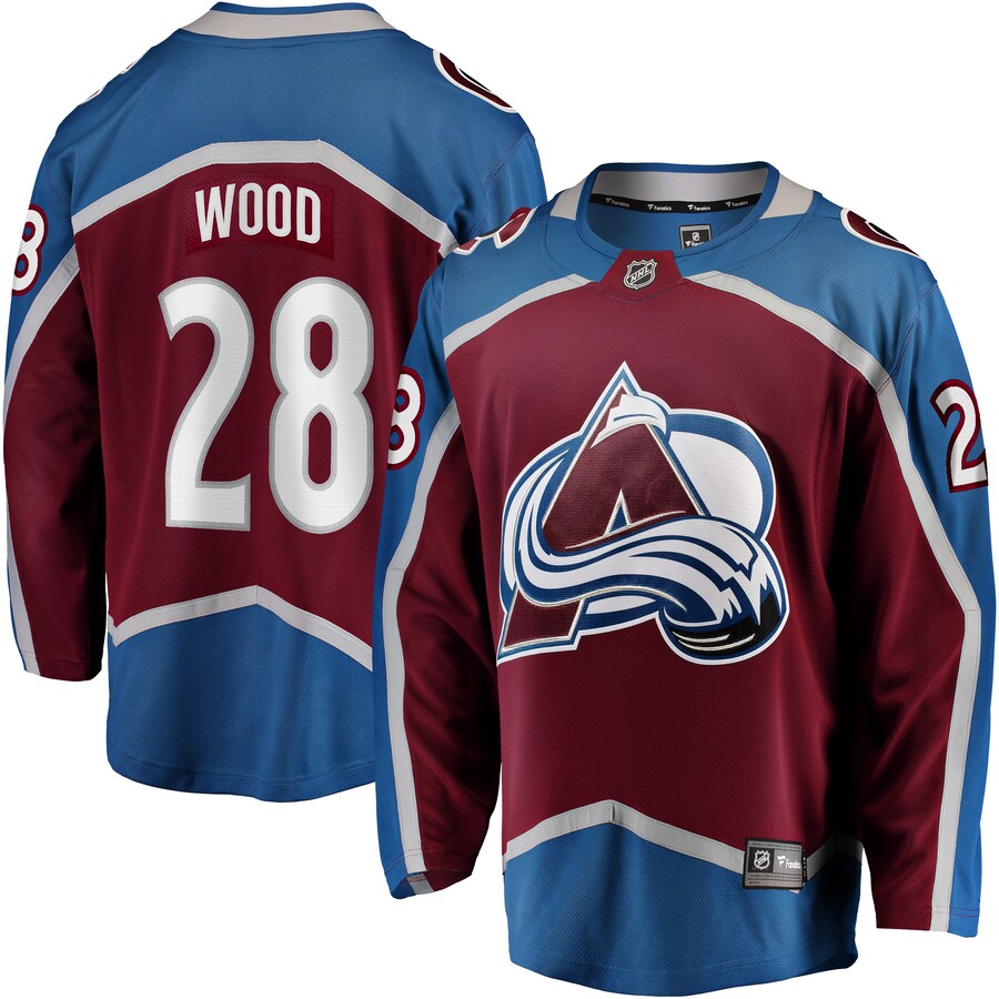 Men's Colorado Avalanche Miles Wood Fanatics Branded Maroon Home Breakaway Jersey - Ujersey