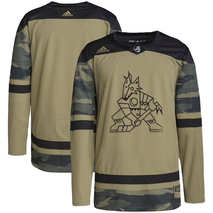 Men's Arizona Coyotes adidas Camo Military Appreciation Team Authentic Practice Jersey - Ujersey