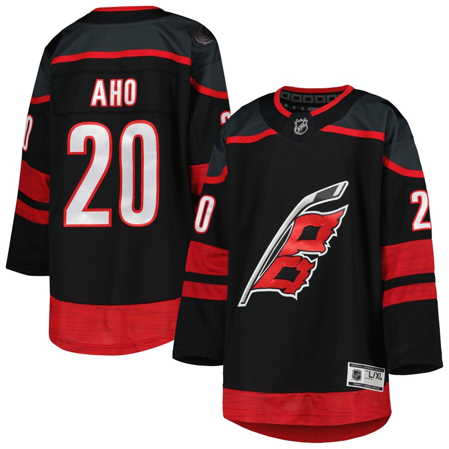 Youth Carolina Hurricanes Sebastian Aho Black Home Premier Player Jersey - Ujersey