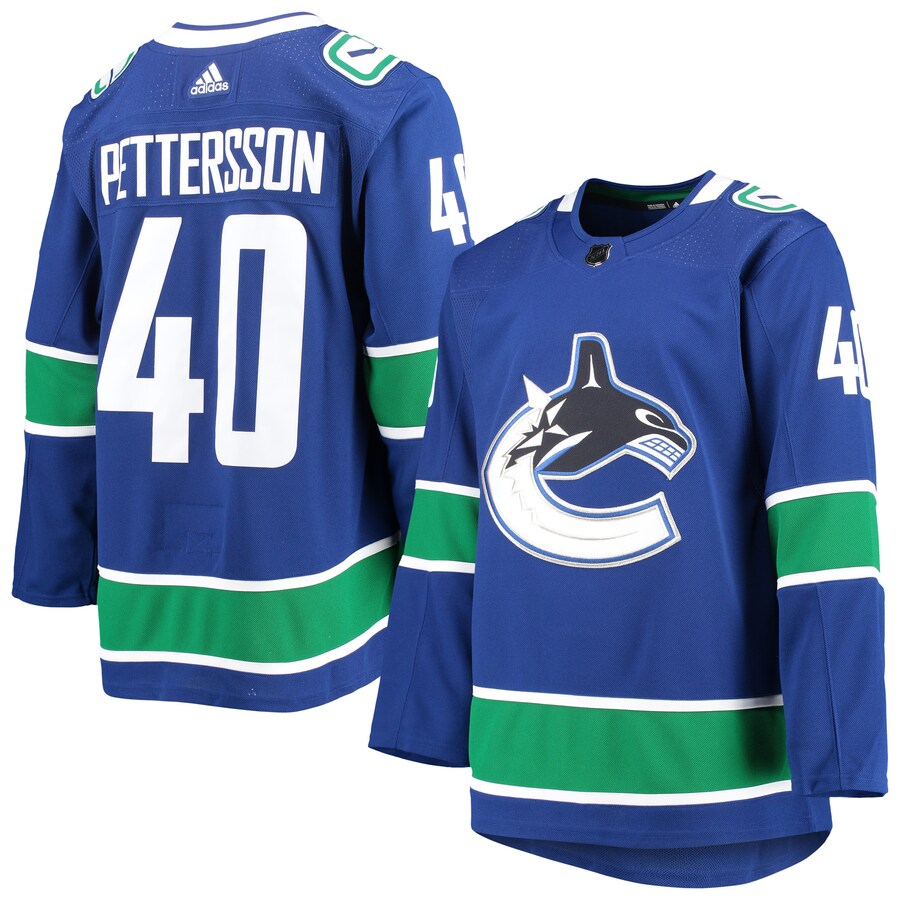 Men's Vancouver Canucks Elias Pettersson adidas Blue 2020/21 Authentic Home Player Jersey - Ujersey