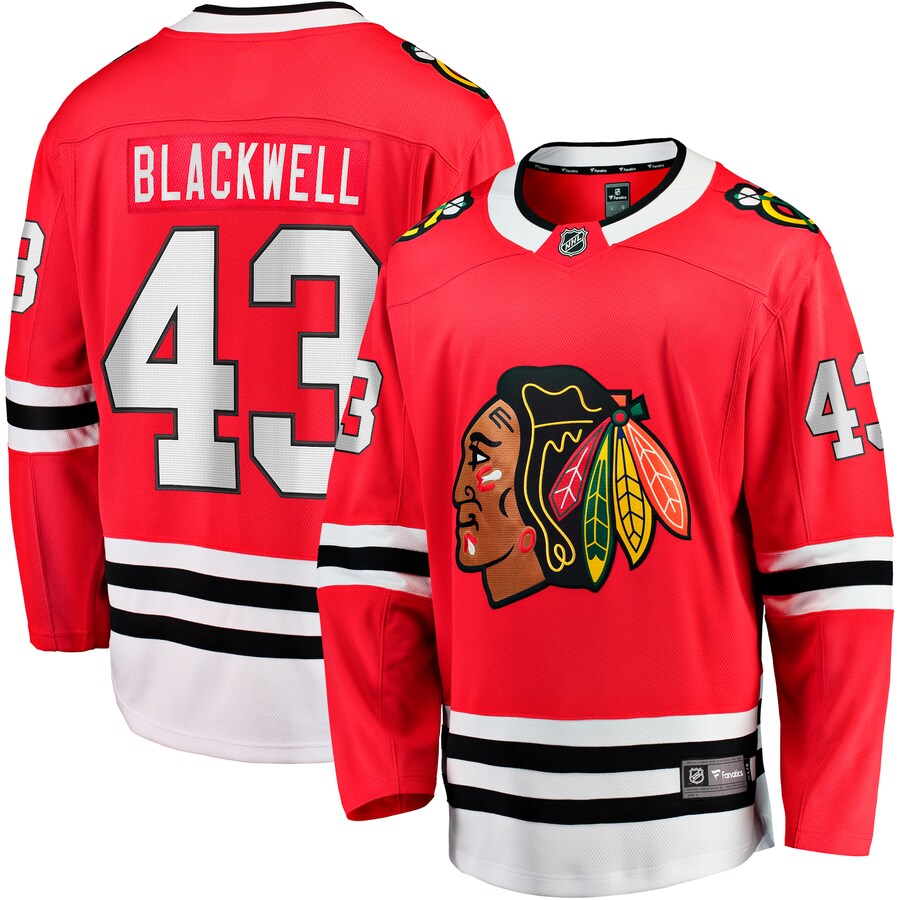 Men's Chicago Blackhawks Colin Blackwell Fanatics Branded Red Home Breakaway Jersey - Ujersey