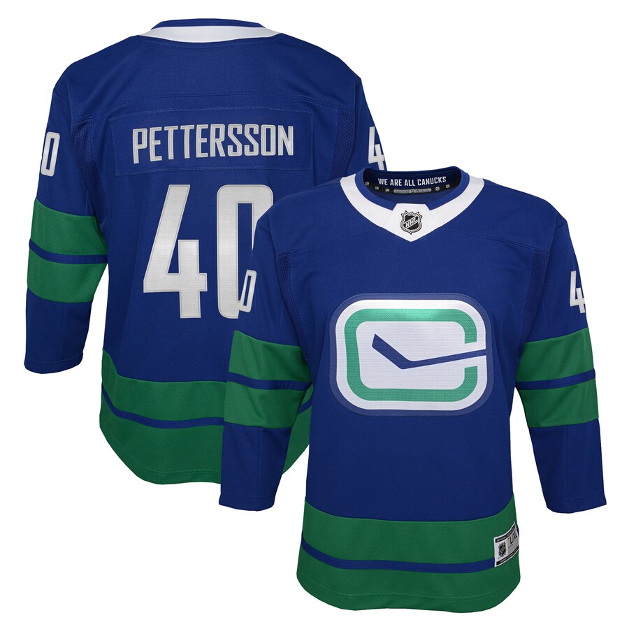 Youth Vancouver Canucks Elias Pettersson Royal 2019/20 Alternate Premier Player Jersey - Ujersey