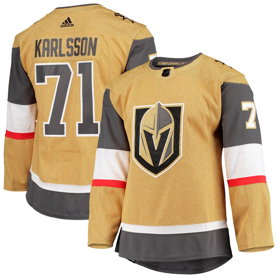 Men's Vegas Golden Knights William Karlsson adidas Gold Home Primegreen Authentic Pro Player Jersey - Ujersey