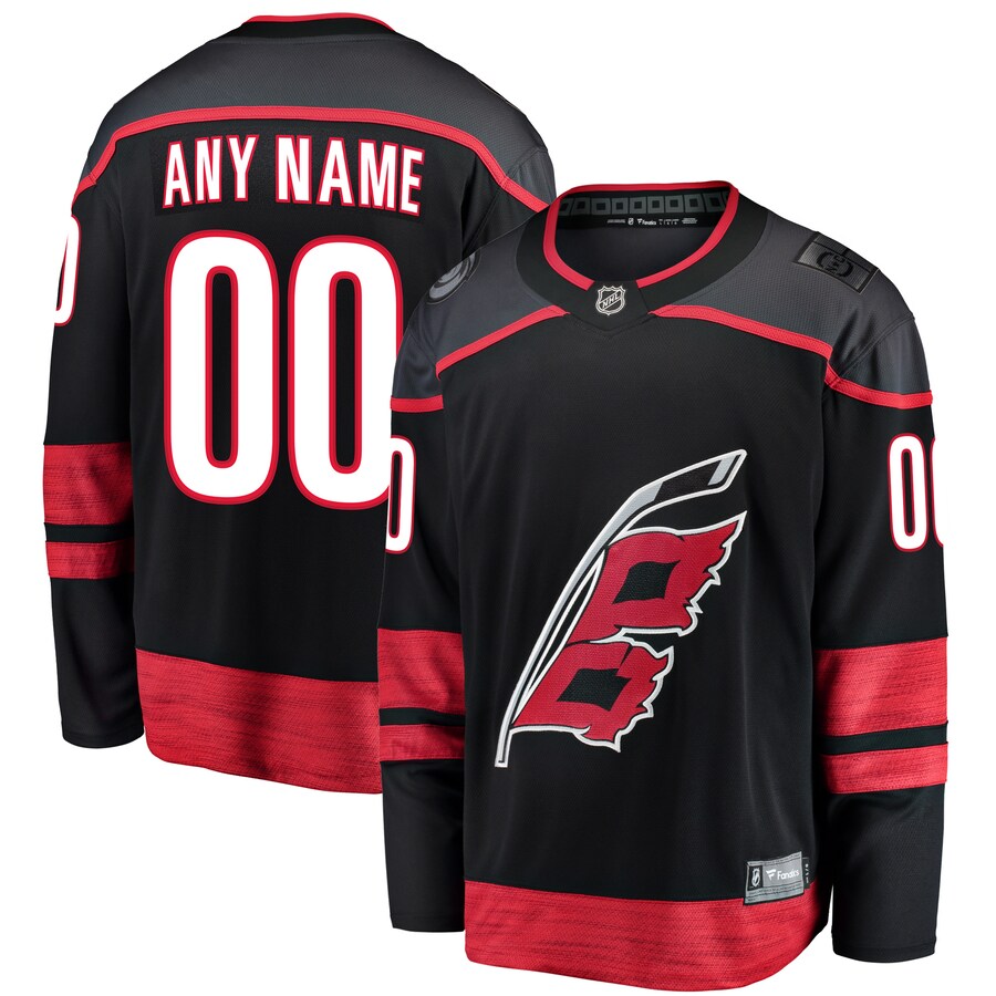 Men's Carolina Hurricanes Fanatics Branded Black Home Breakaway Custom Jersey - Ujersey