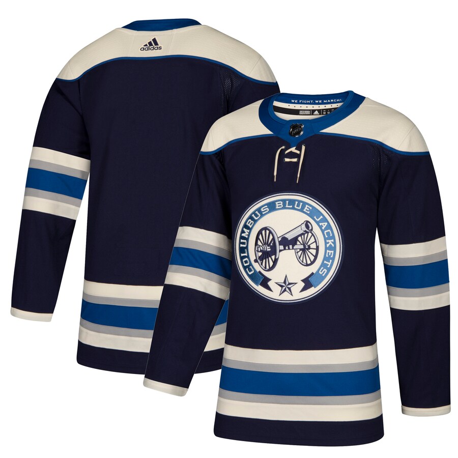 Men's Columbus Blue Jackets adidas Navy Authentic Alternate Blank Jersey - Ujersey