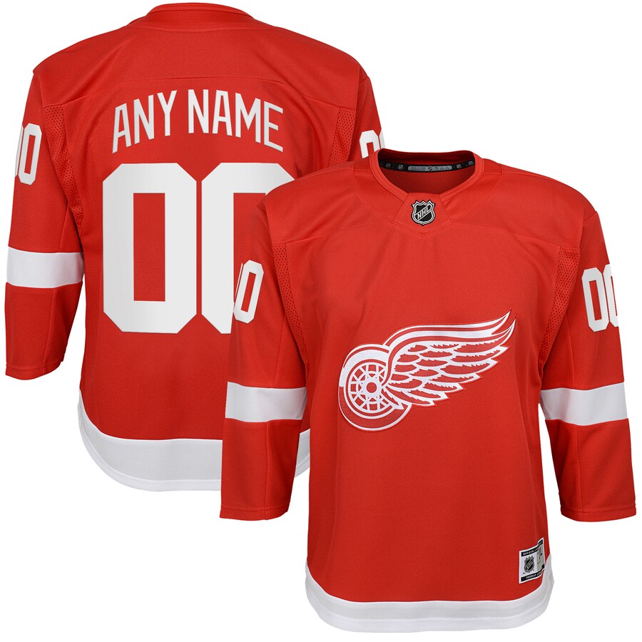 Youth Detroit Red Wings Red Home Custom Premier Jersey - Ujersey