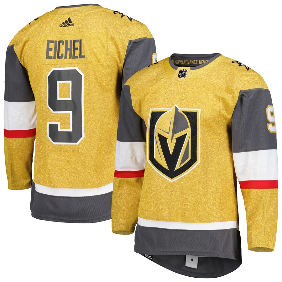 Men's Vegas Golden Knights Jack Eichel adidas Gold Alternate Primegreen Authentic Pro Player Jersey - Ujersey