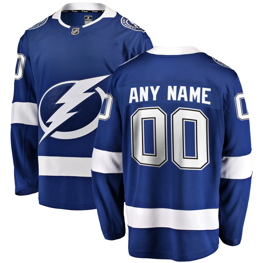Men's Tampa Bay Lightning Fanatics Branded Blue Home Breakaway Custom Jersey - Ujersey