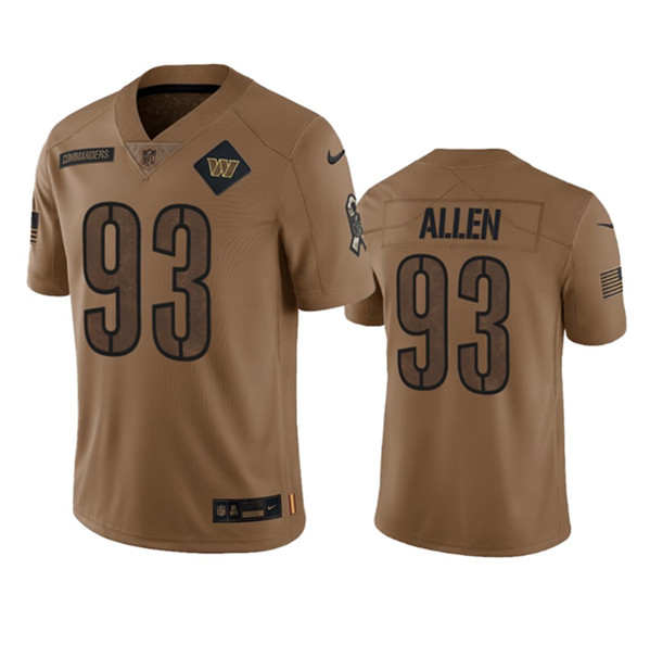 Men's Washington Commanders #93 Jonathan Allen 2023 Brown Salute To Service Limited Football Stitched Jersey - Ujersey