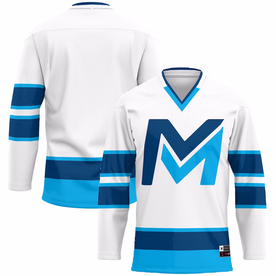 Mid Michigan College GameDay Greats Youth  Hockey Jersey - White - Ujersey