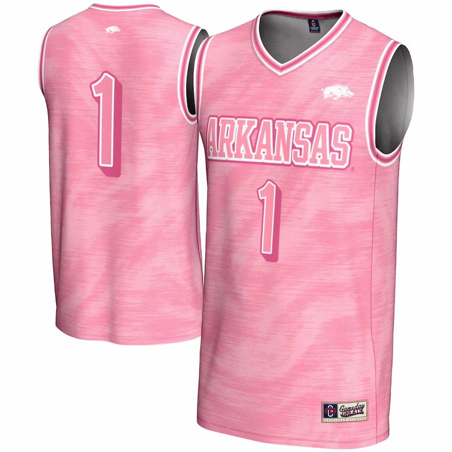 #1 Arkansas Razorbacks GameDay Greats Youth Lightweight Basketball Jersey - Pink - Ujersey