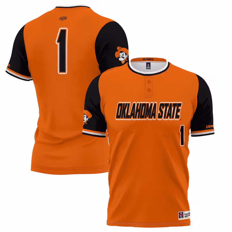 #1 Oklahoma State Cowboys GameDay Greats Youth Lightweight Softball Jersey - Orange - Ujersey