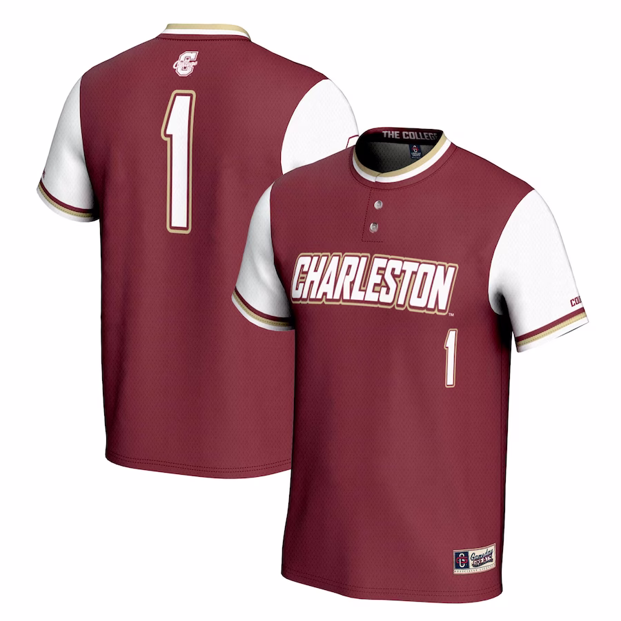 #1 Charleston Cougars GameDay Greats Youth Lightweight Softball Jersey - Maroon - Ujersey