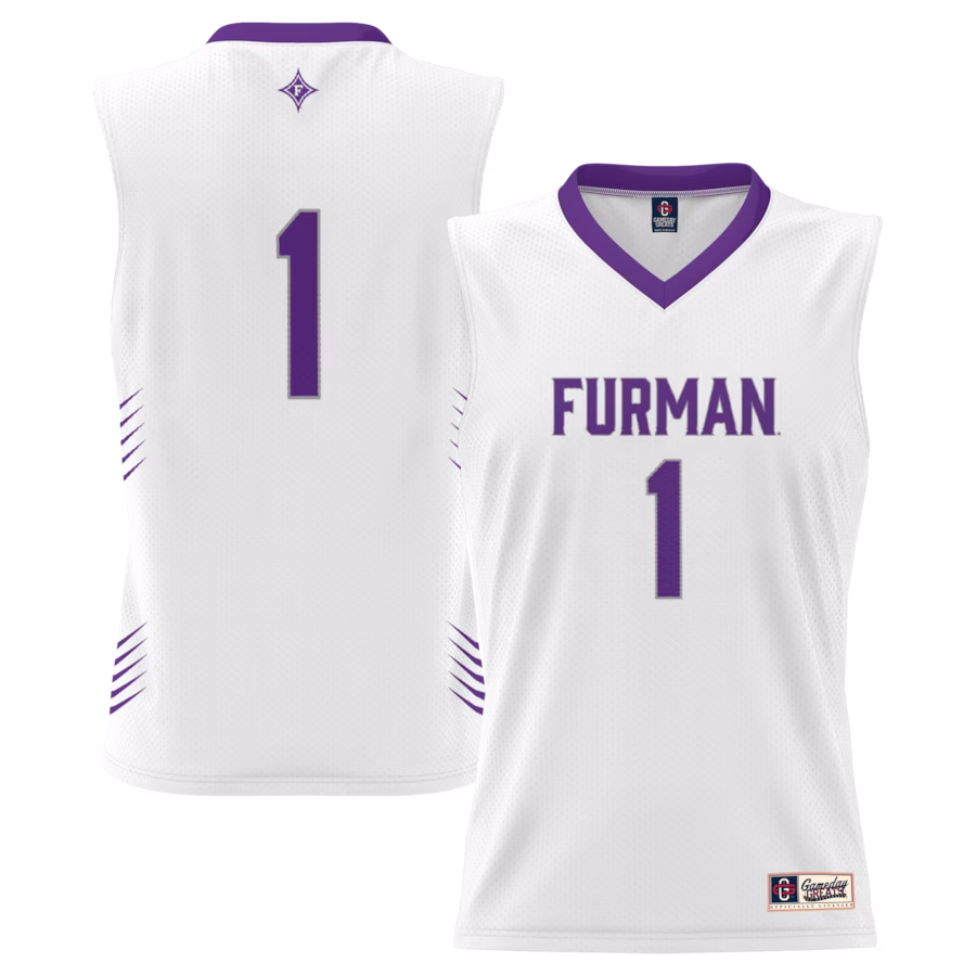 #1 Furman Paladins GameDay Greats Lightweight Basketball Jersey - White - Ujersey