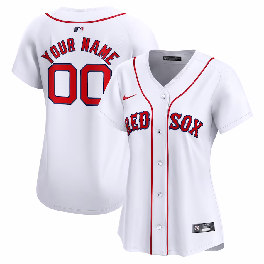 Women's Boston Red Sox Nike White Home Limited Custom Jersey - Ujersey