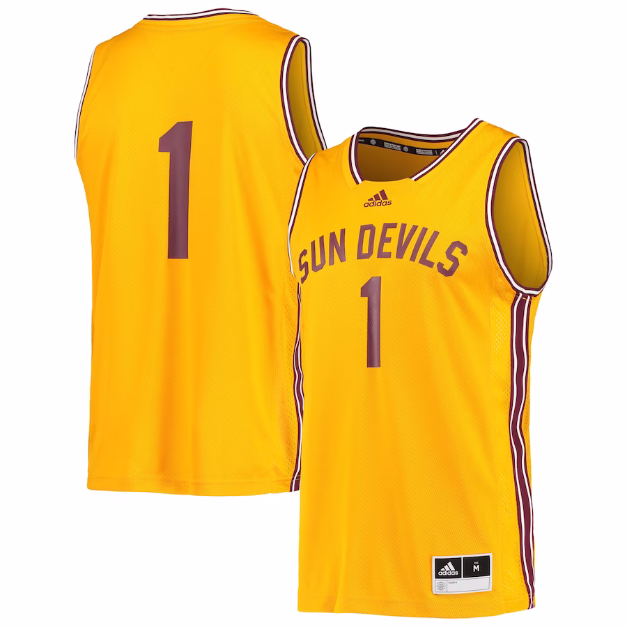 #1 Arizona State Sun Devils adidas Reverse Retro Jersey - Gold - Ujersey