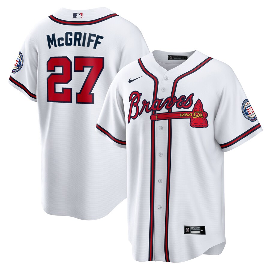 Men's Atlanta Braves Fred McGriff Nike White 2023 Hall of Fame Patch Inline Replica Jersey - Ujersey