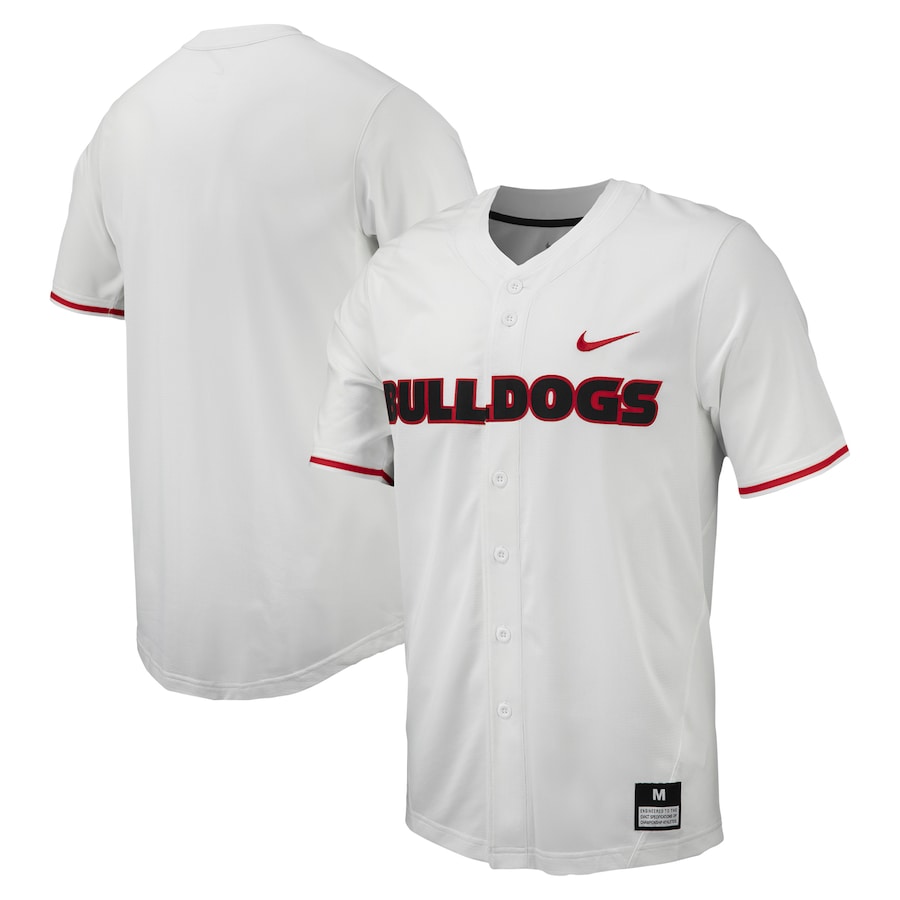 Georgia Bulldogs Nike Replica Full-Button Baseball Jersey - White - Ujersey