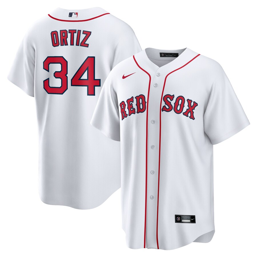 Men's Boston Red Sox David Ortiz Nike White Home Replica Player Jersey - Ujersey