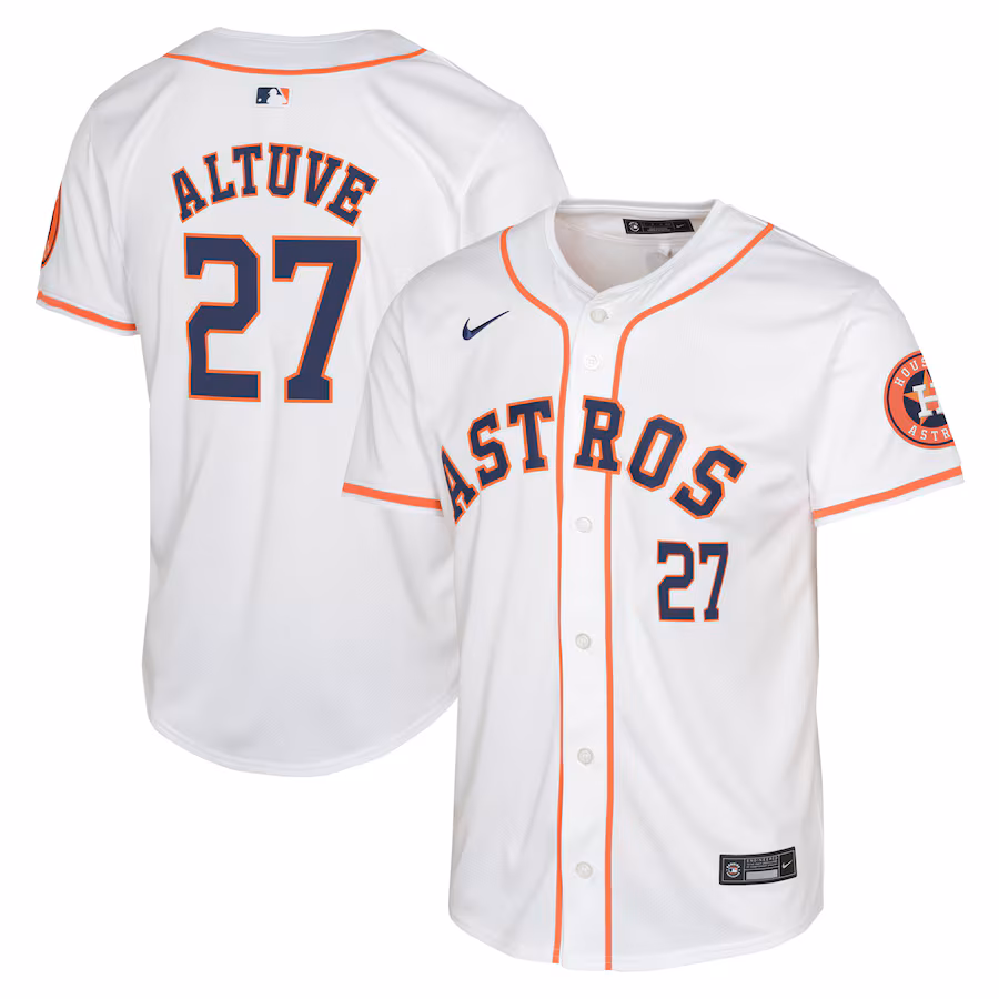 Youth Houston Astros Jose Altuve Nike White Home Limited Player Jersey - Ujersey