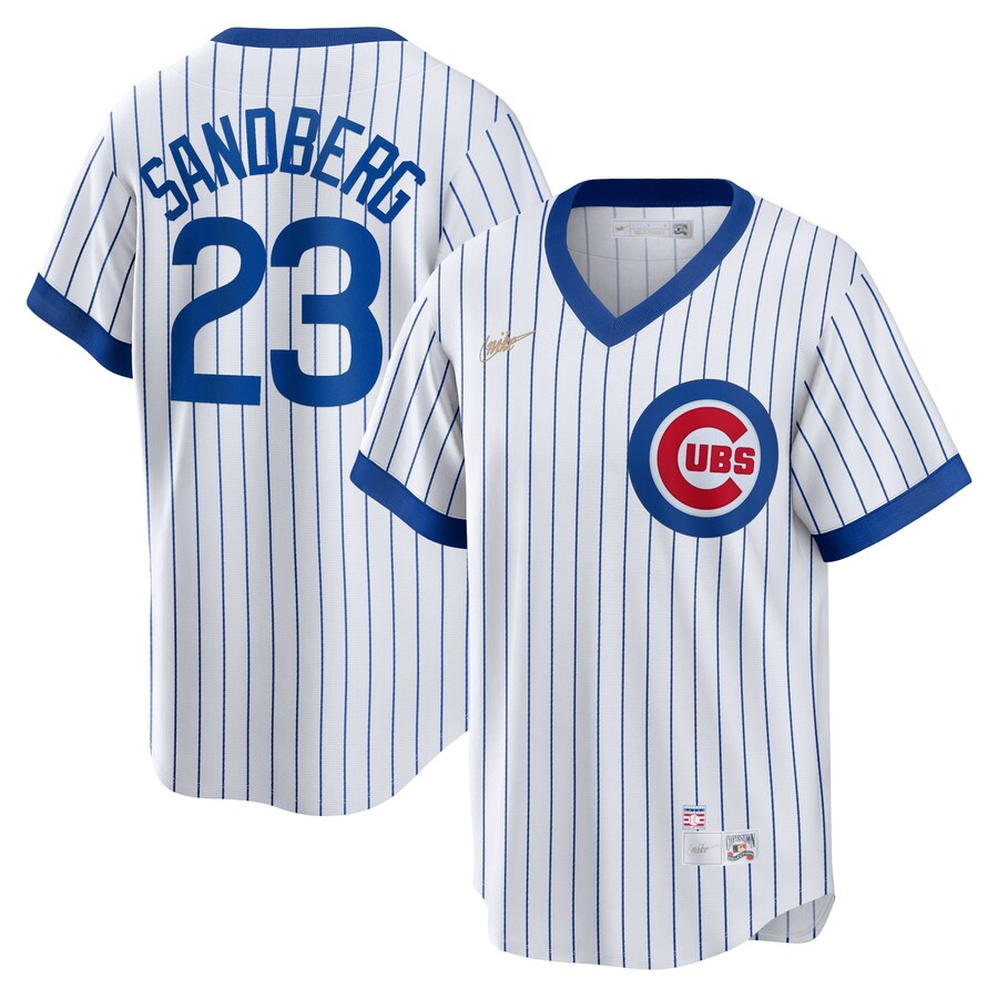 Men's Chicago Cubs Ryne Sandberg Nike White Home Cooperstown Collection Player Jersey - Ujersey