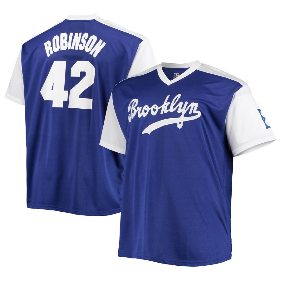 Men's Brooklyn Dodgers Jackie Robinson Royal/White Cooperstown Collection Replica Player Jersey - Ujersey