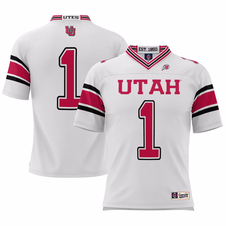 #1 Utah Utes GameDay Greats Youth Football Jersey - White - Ujersey