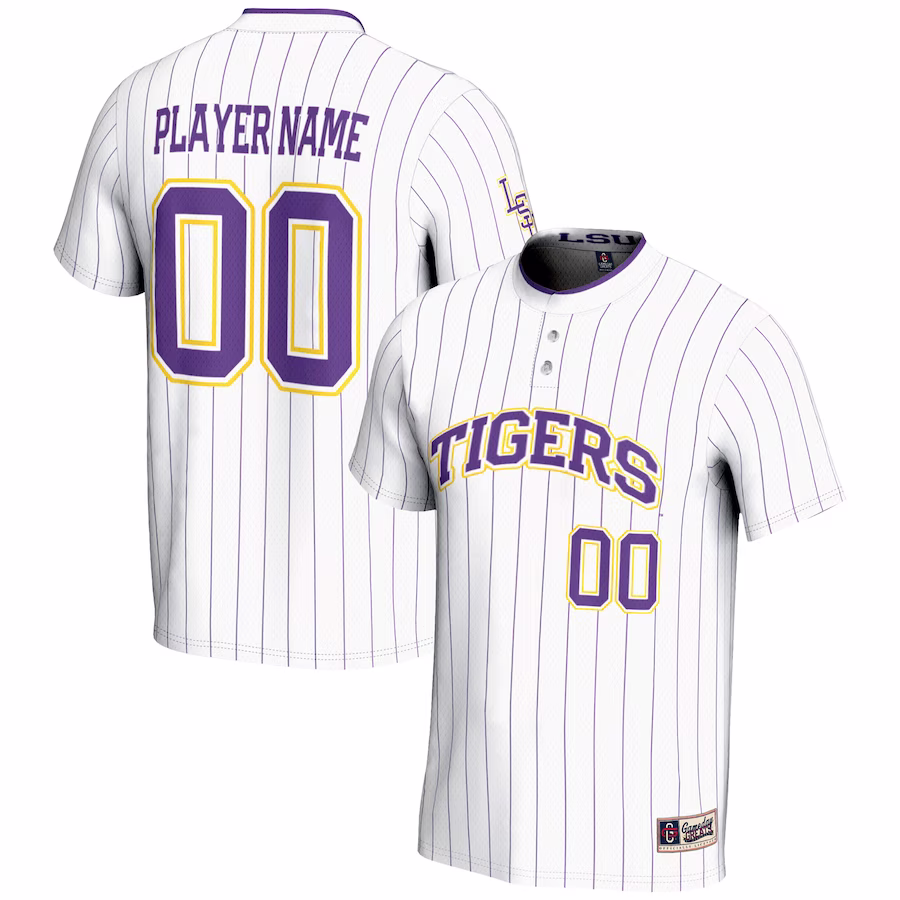 LSU Tigers GameDay Greats NIL Pick-A-Player Lightweight Softball Jersey - White - Ujersey