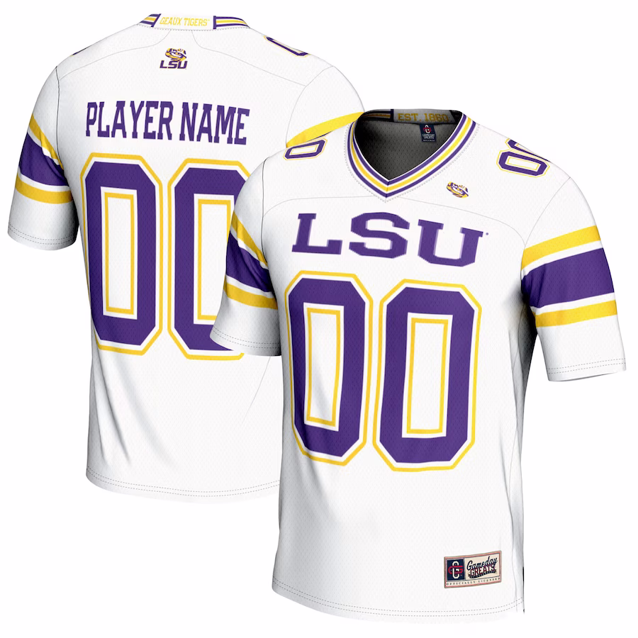 LSU Tigers GameDay Greats NIL Pick-A-Player Football Jersey - White - Ujersey