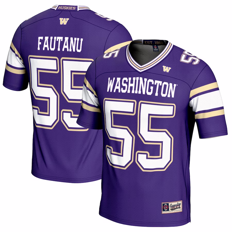 Troy Fautanu Washington Huskies GameDay Greats Youth NIL Player Football Jersey - Purple - Ujersey