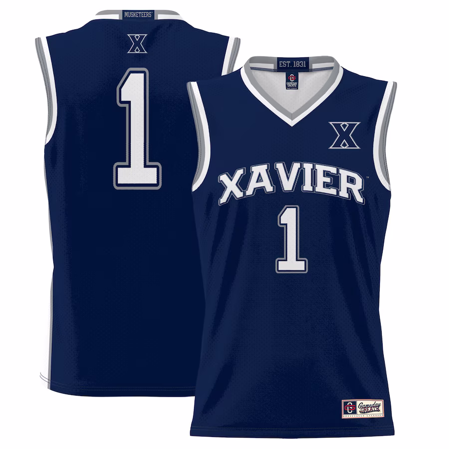#1 Xavier Musketeers GameDay Greats Youth Lightweight Basketball Jersey - Navy - Ujersey