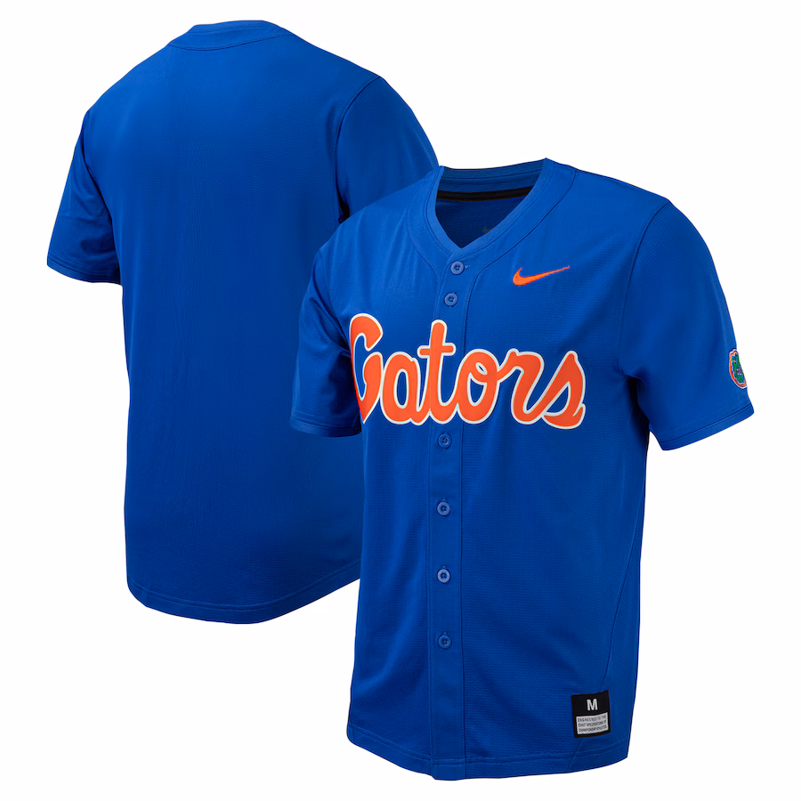Florida Gators Nike Replica Full-Button Baseball Jersey - Royal - Ujersey