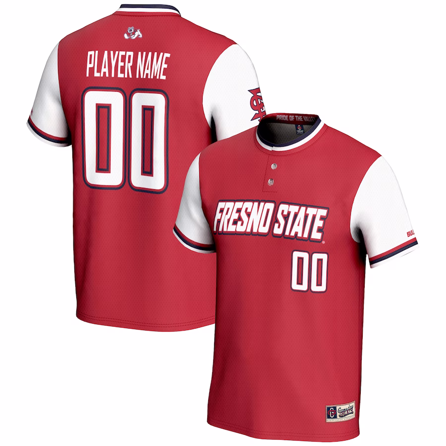 Fresno State Bulldogs GameDay Greats NIL Pick-A-Player Lightweight Softball Jersey - Red - Ujersey