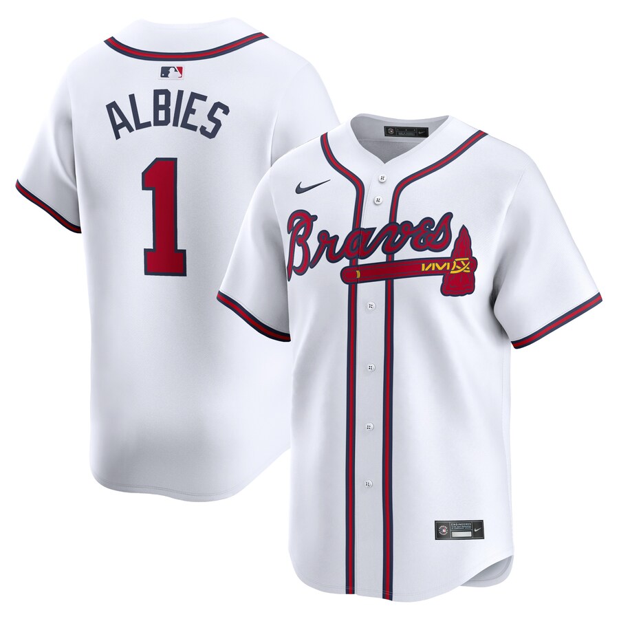 Men's Atlanta Braves Ozzie Albies Nike White Home Limited Player Jersey - Ujersey