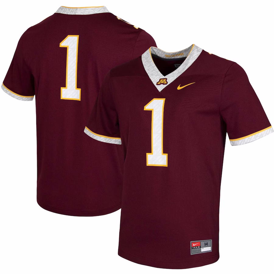 #1 Minnesota Golden Gophers Nike Untouchable Game Jersey - Maroon - Ujersey