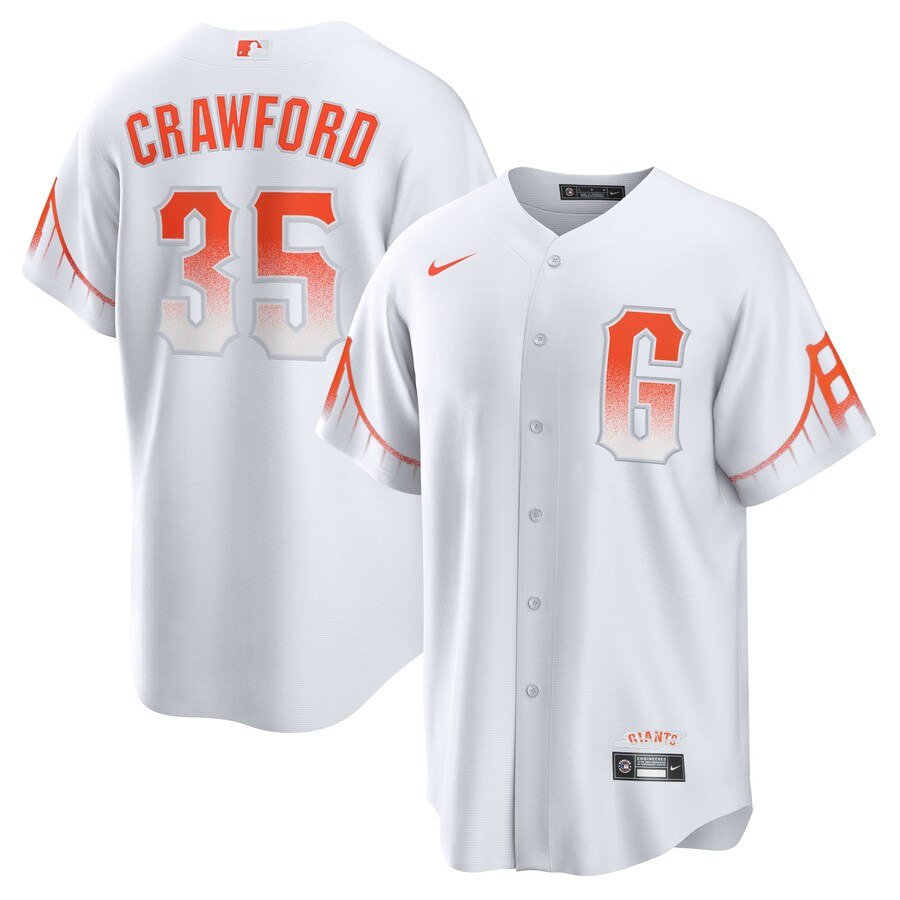 Men's San Francisco Giants Brandon Crawford Nike White City Connect Replica Player Jersey - Ujersey