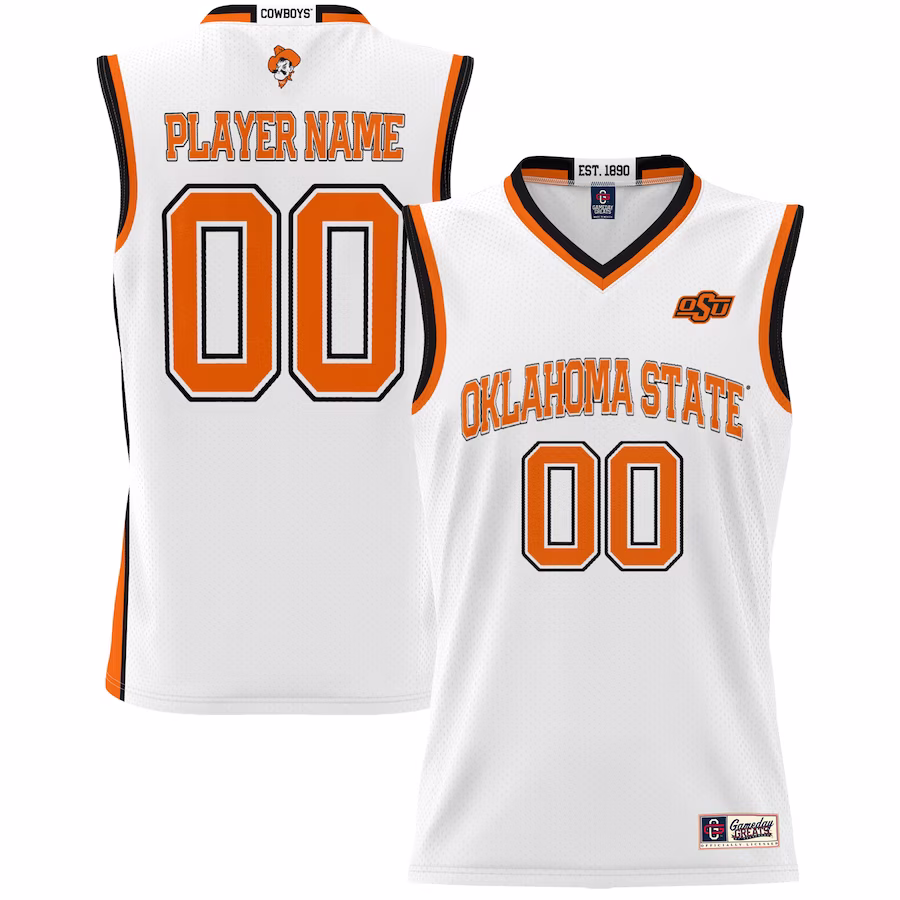 Oklahoma State Cowboys GameDay Greats Youth NIL Pick-A-Player Lightweight Basketball Jersey - White - Ujersey