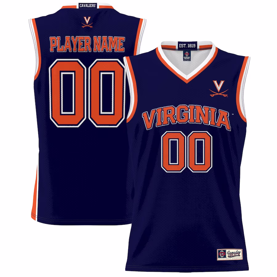 Virginia Cavaliers GameDay Greats Youth NIL Pick-A-Player Lightweight Basketball Jersey - Navy - Ujersey