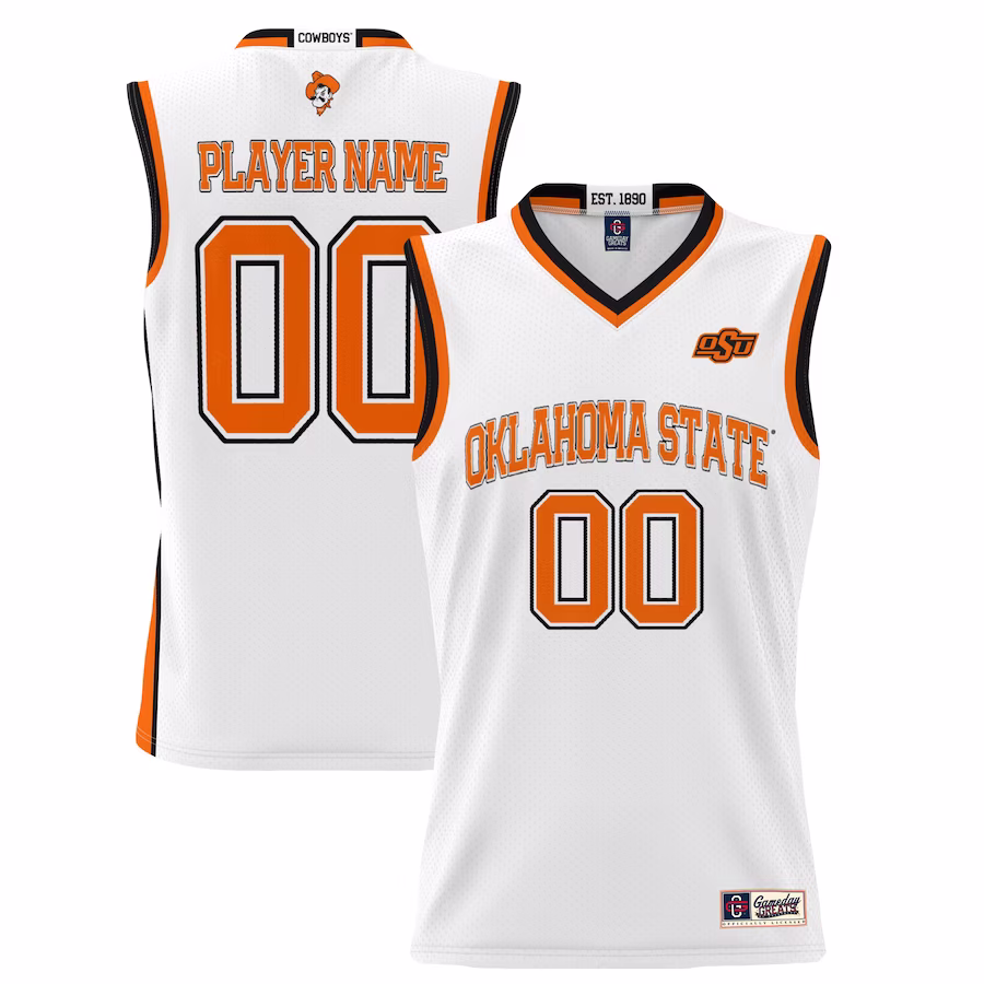 Oklahoma State Cowboys GameDay Greats Unisex  Lightweight NIL Pick-A-Player Basketball Jersey - White - Ujersey