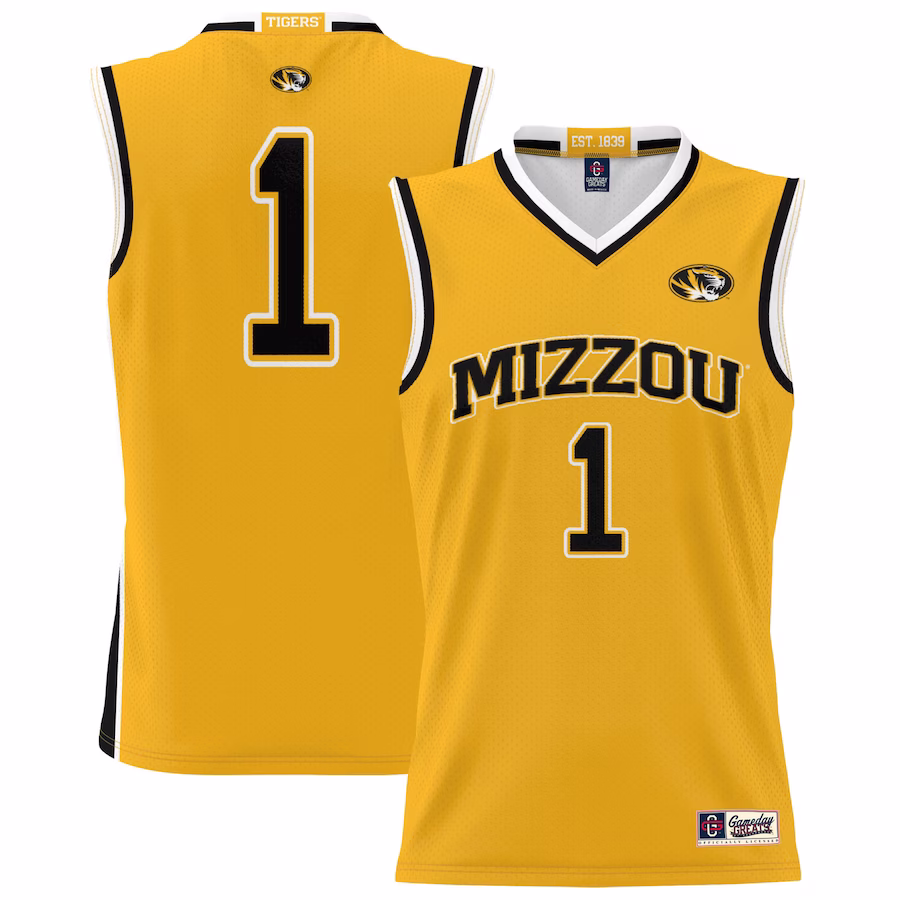#1 Missouri Tigers GameDay Greats Youth Lightweight Basketball Jersey - Gold - Ujersey