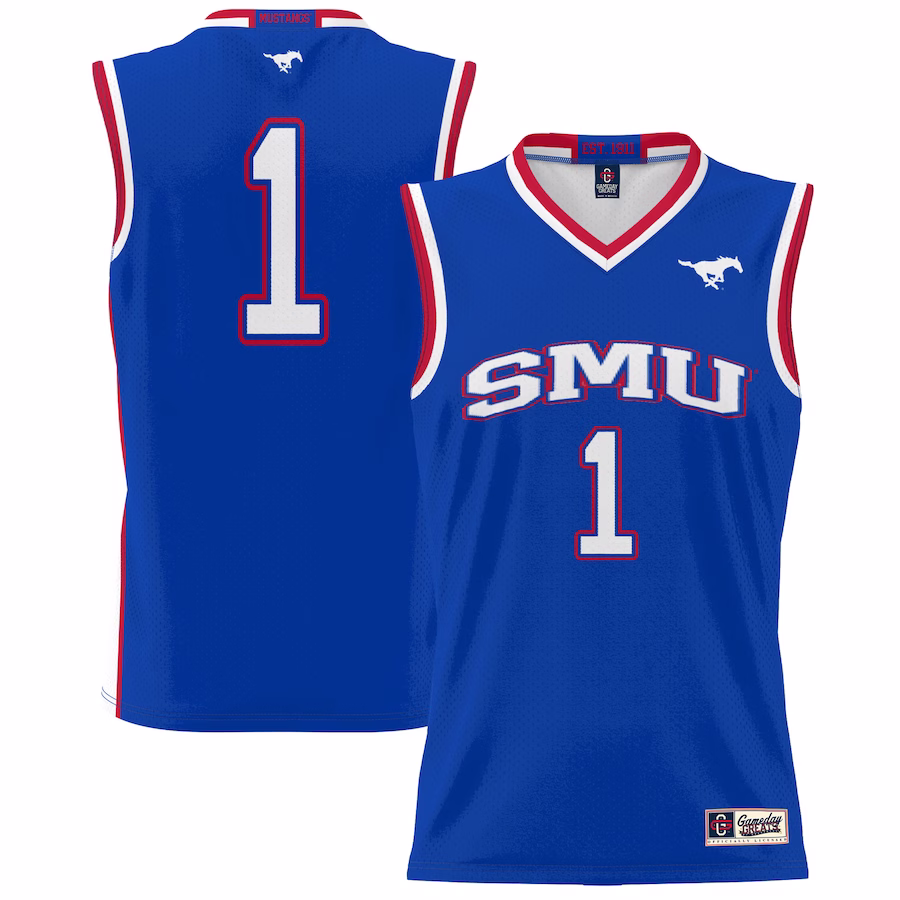 #1 SMU Mustangs GameDay Greats Youth Lightweight Basketball Jersey - Royal - Ujersey