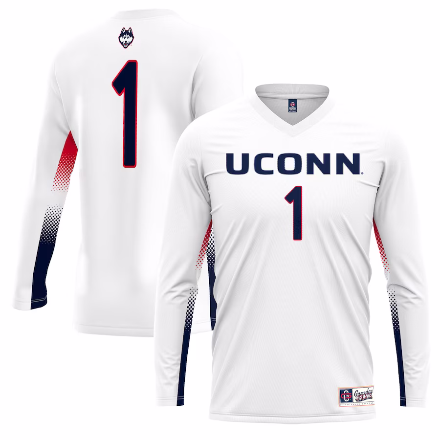 #1 UConn Huskies GameDay Greats Unisex Lightweight Volleyball Jersey - White - Ujersey