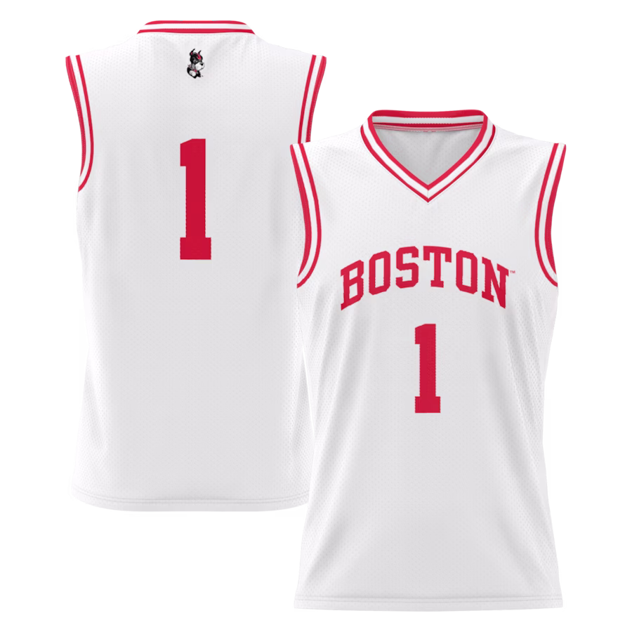 #1 Boston University GameDay Greats Youth Lightweight Basketball Jersey - White - Ujersey