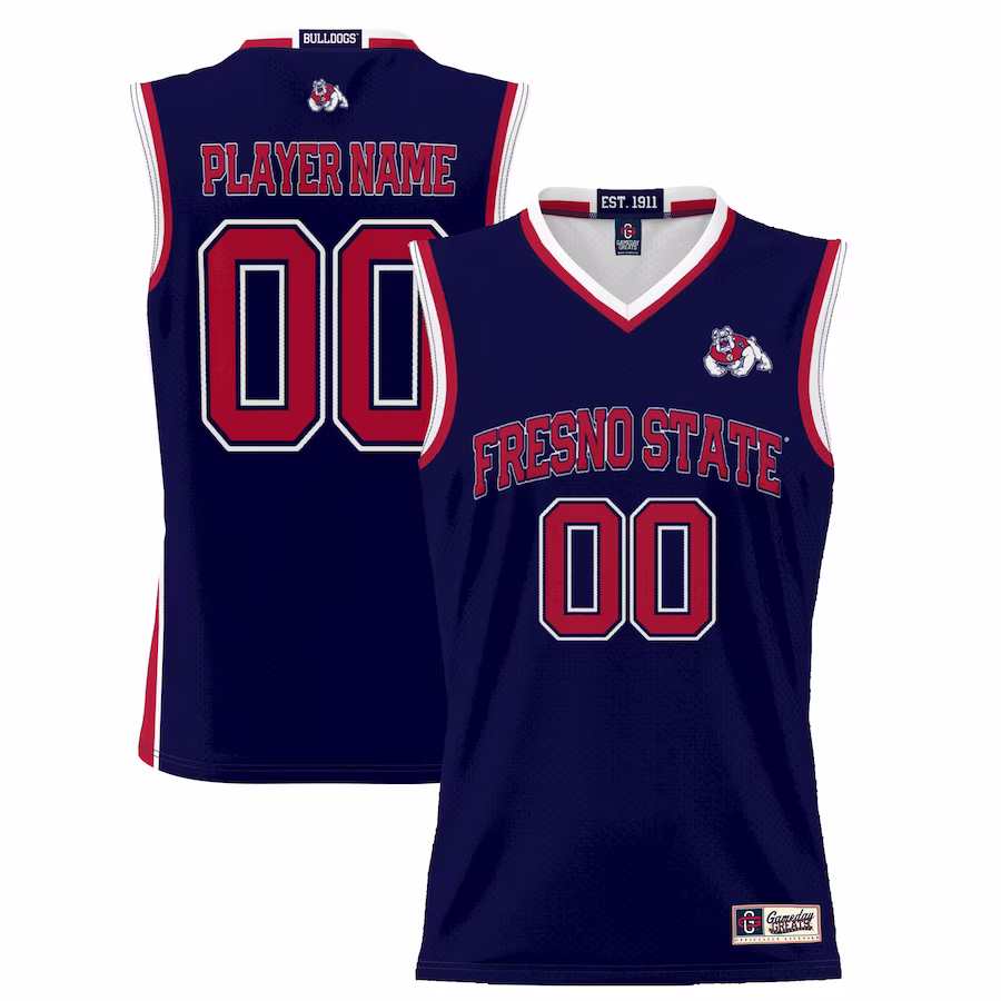 Fresno State Bulldogs GameDay Greats Unisex  Lightweight NIL Pick-A-Player Basketball Jersey - Navy - Ujersey
