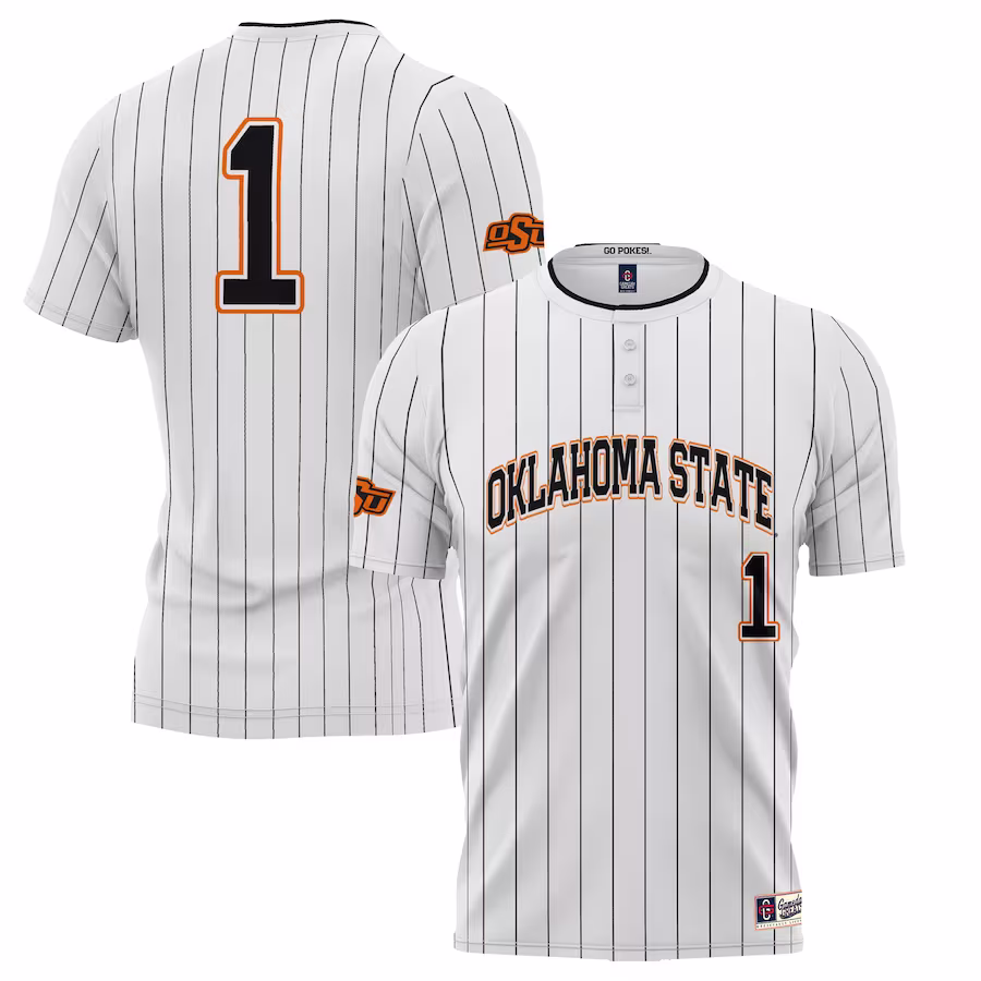 #1 Oklahoma State Cowboys GameDay Greats Youth Lightweight Softball Jersey - White - Ujersey