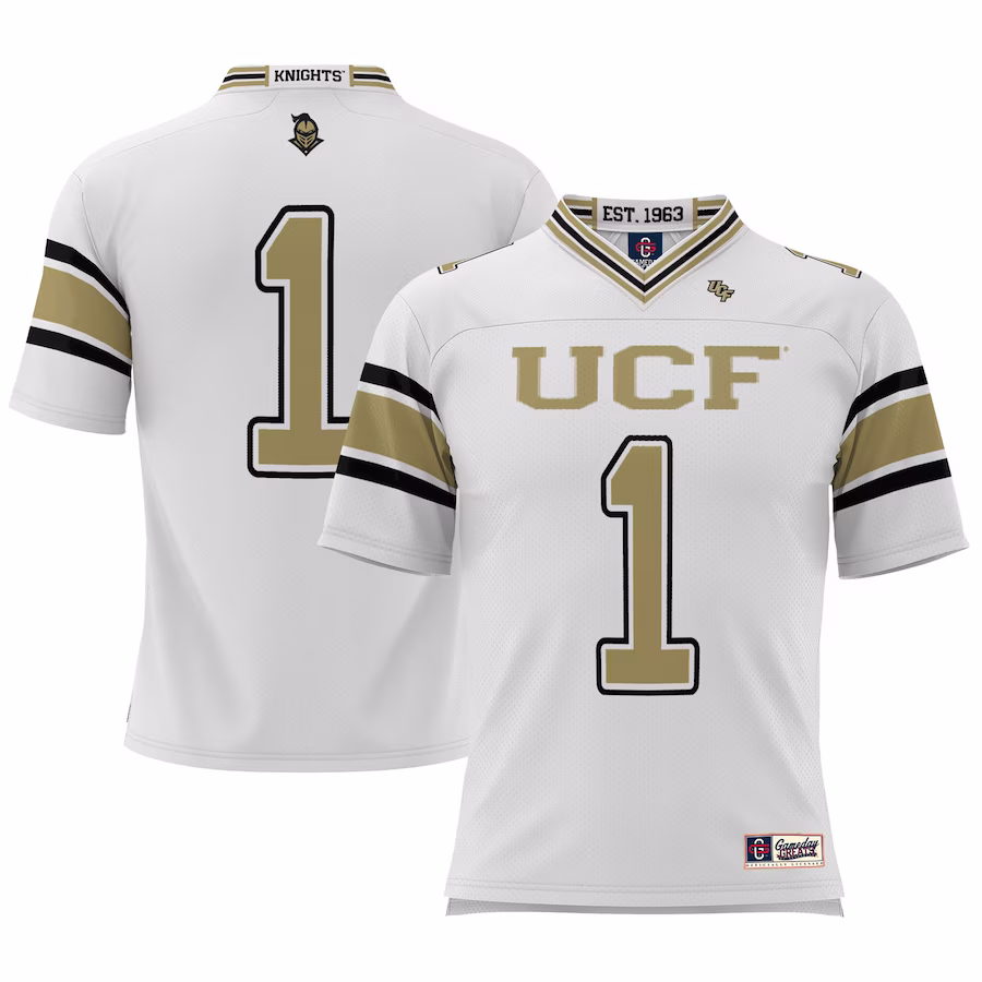#1 UCF Knights GameDay Greats Youth Football Jersey - White - Ujersey