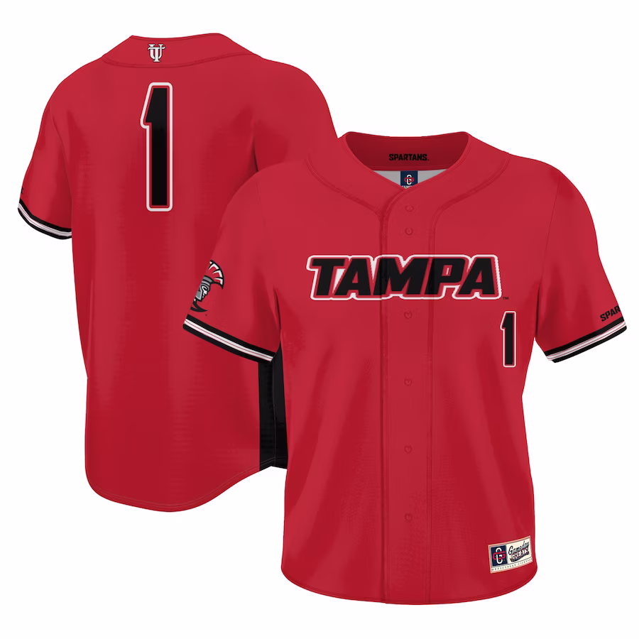 #1 Tampa Spartans GameDay Greats Youth Lightweight Baseball Jersey - Red - Ujersey