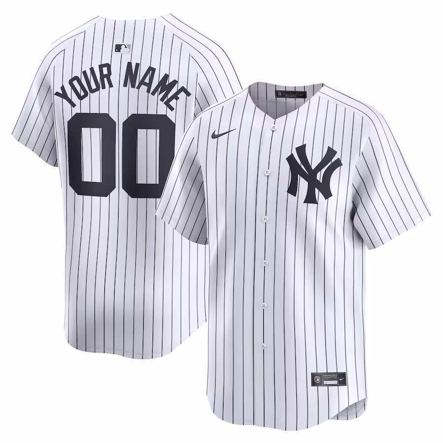Men's New York Yankees Nike White Home Limited Custom Jersey - Ujersey