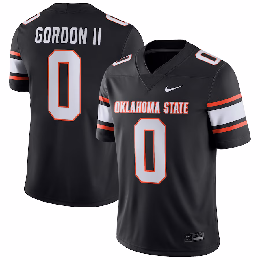 Ollie Gordon II Oklahoma State Cowboys Nike Alternate NIL Football Player Jersey - Black - Ujersey