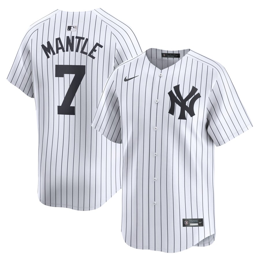Men's New York Yankees Mickey Mantle Nike White Home Limited Player Jersey - Ujersey